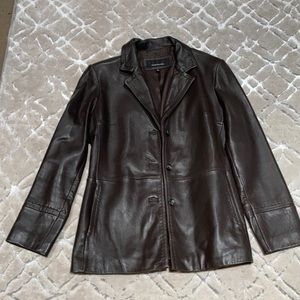 Jones New York Dark Brown Leather Jacket